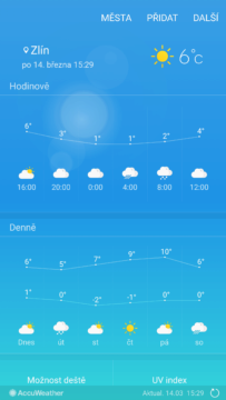 Samsung Galaxy S7 počasí