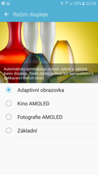 Samsung Galaxy S7 profil displeje