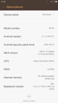 Xiaomi Mi4S – Info o telefonu