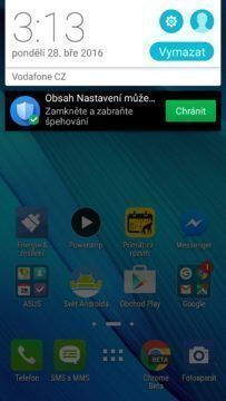 Asus Zenfone Max notifikace