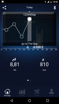 Elephone W2 – aplikace – výběr denního měření aktivity