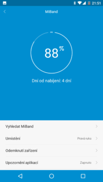 Xiaomi MiBand 1S – baterie po 4 dnech