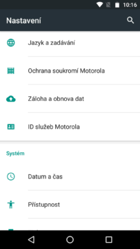 Moto X Play – doplněné nastavení