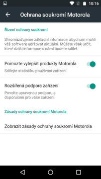 Moto X Play – ochrana soukromí motorola
