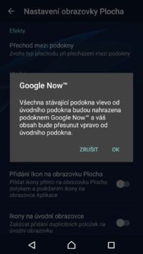 Google Now je nutné povolit v nastavení