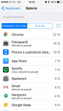 Apple iPhone SE – iOS 9, baterie 2