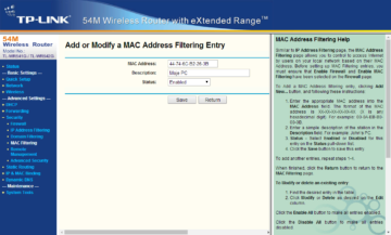 Filtrování MAC adres