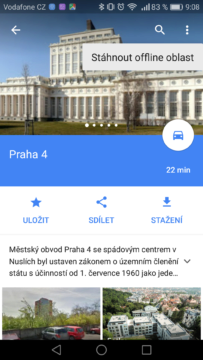 Google Mapy – trik, offline 3