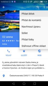Google Mapy – trik, štítky 1