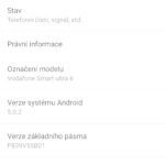 Vodafone Smart ultra 6 – verze systému (1)