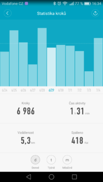 Xiaomi Mi Band 2 – aplikace, statistiky 3