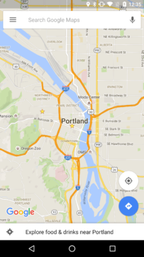 Mapy Google v normálním režimu