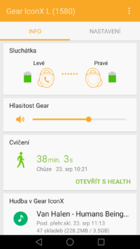 Samsung Gear IconX – aplikace Gear 1