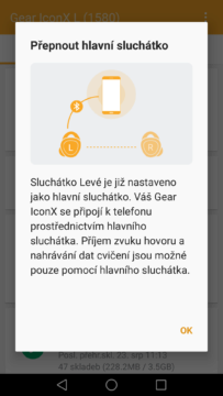 Samsung Gear IconX – aplikace Gear 2