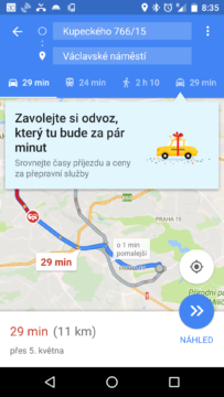 Mapy Google podporují přepravní služby