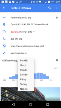 Oblíbené časy v Mapách Google