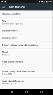 Android 7.1 Developer Preview 1 nainstalován