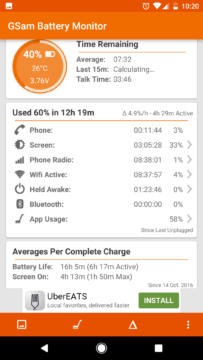 GSam Battery Monitor: celkový přehled