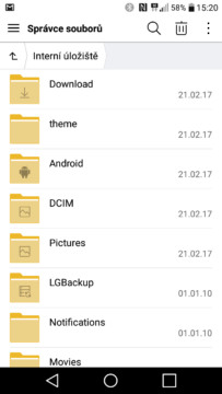 LG K10 (2017) file manager