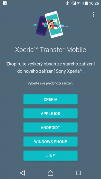 Xperia XZ přenos dat 1