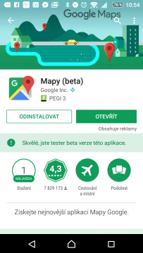 Aktualizace aplikace Mapy si Google zajišťuje sám