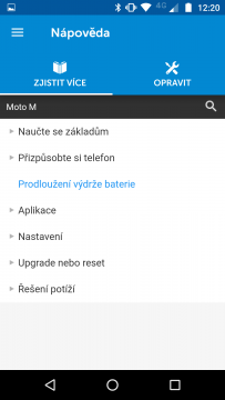 Lenovo Moto M nápověda