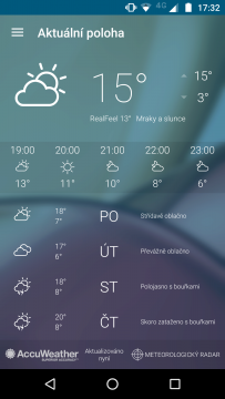 Lenovo Moto M počasí