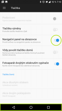 Softwarová tlačítka na displeji OxygenOS OnePlus 5