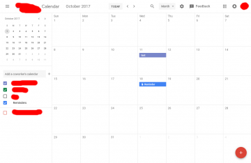 Google Calendar vzhled webu
