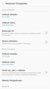 Samsung Galaxy Note7 – system Android, aplikace fotoaparatu 4