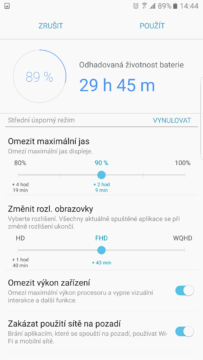 Samsung Galaxy Note7 – vydrz baterie a rezimy 4