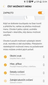 Samsung Gear IconX (2018) app