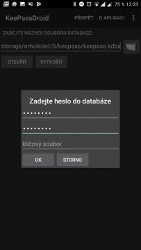 Přístupové heslo k databázi