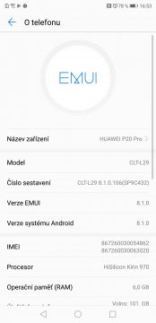Huawei P20 Pro EMUI 8.1