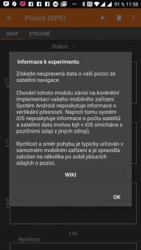 Informace o experimentu