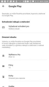 Ovládací prvky Google Play