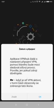 VPNhub - Povolení VPN připojení