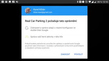 Propojení se službou Hry Google Real Car Parking 2