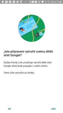 Vytvoření dětského účtu Google Family Link