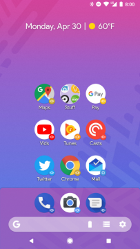 action launcher 35 androi p nove funkce