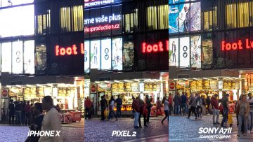 nocni fotografie ulice detail testovani telefony pixel 2 vs iphone X
