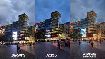 nocni ulice google pixel 2 vs iphone X