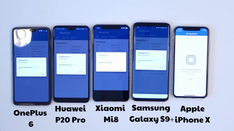 Geekbench 4 benchmark: OnePlus 6 vs Xiaomi Mi 8 vs iPhone X vs Samsung Galaxy S9+ vs Huawei P20 Pro