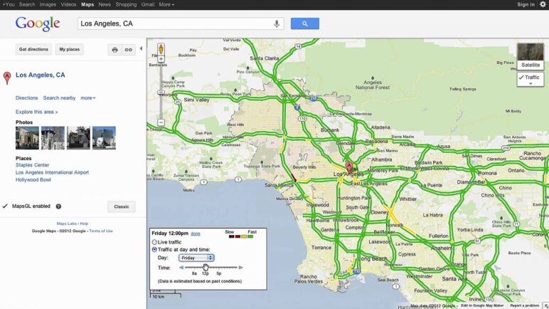 Live and Typical Traffic in Google Maps