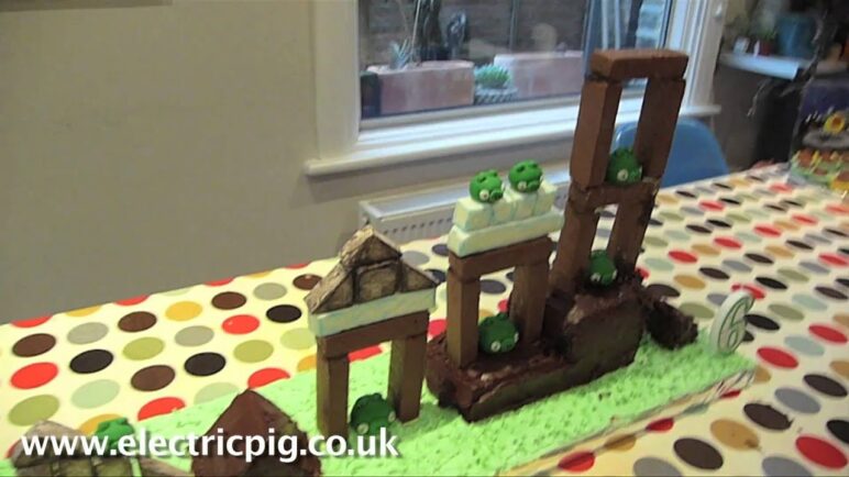 Playable Angry Birds birthday cake