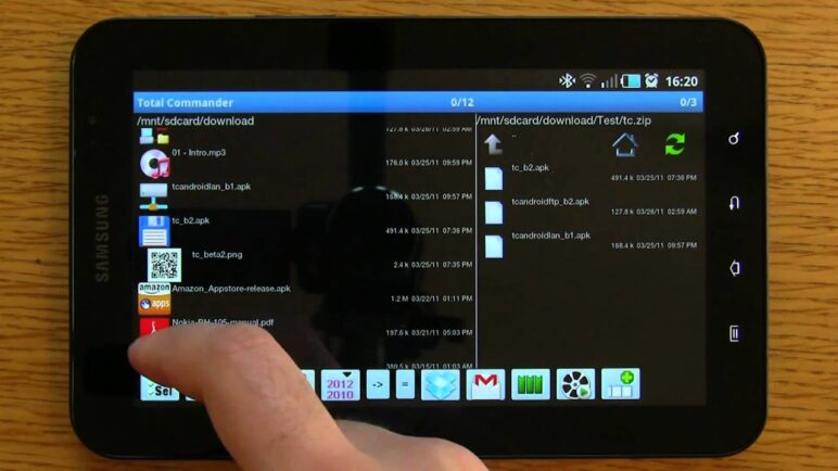Total Commander for Android on Galaxy Tab LQ