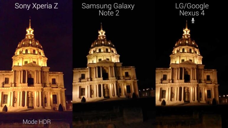 Vidéos prises de nuit : Xperia Z vs Galaxy Note 2 vs Nexus 4