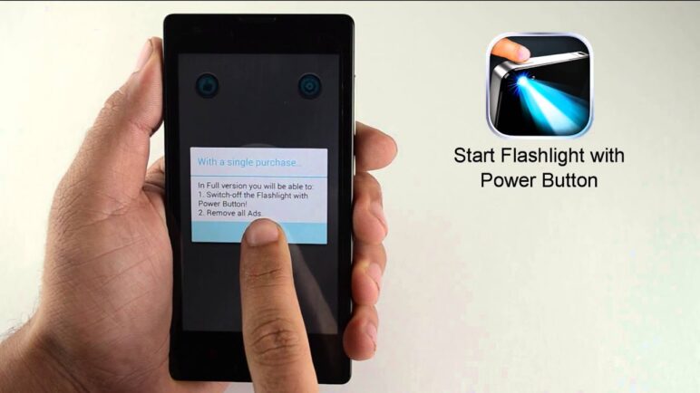 Demo of Power Button Flashlight app for Android
